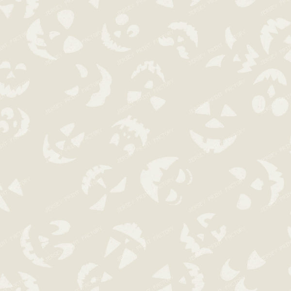 Jack-O-Lantern Faces / Halloween Pumpkin Face Pattern Cream and Bone