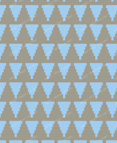 Fatimid Wall Crenellations Pattern — Sky Blue on Beige