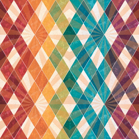 2026 PJP 100 — 15 Ombre Harlequin Diamond Lattice Starburst - Dark Jewel Tone Rainbow