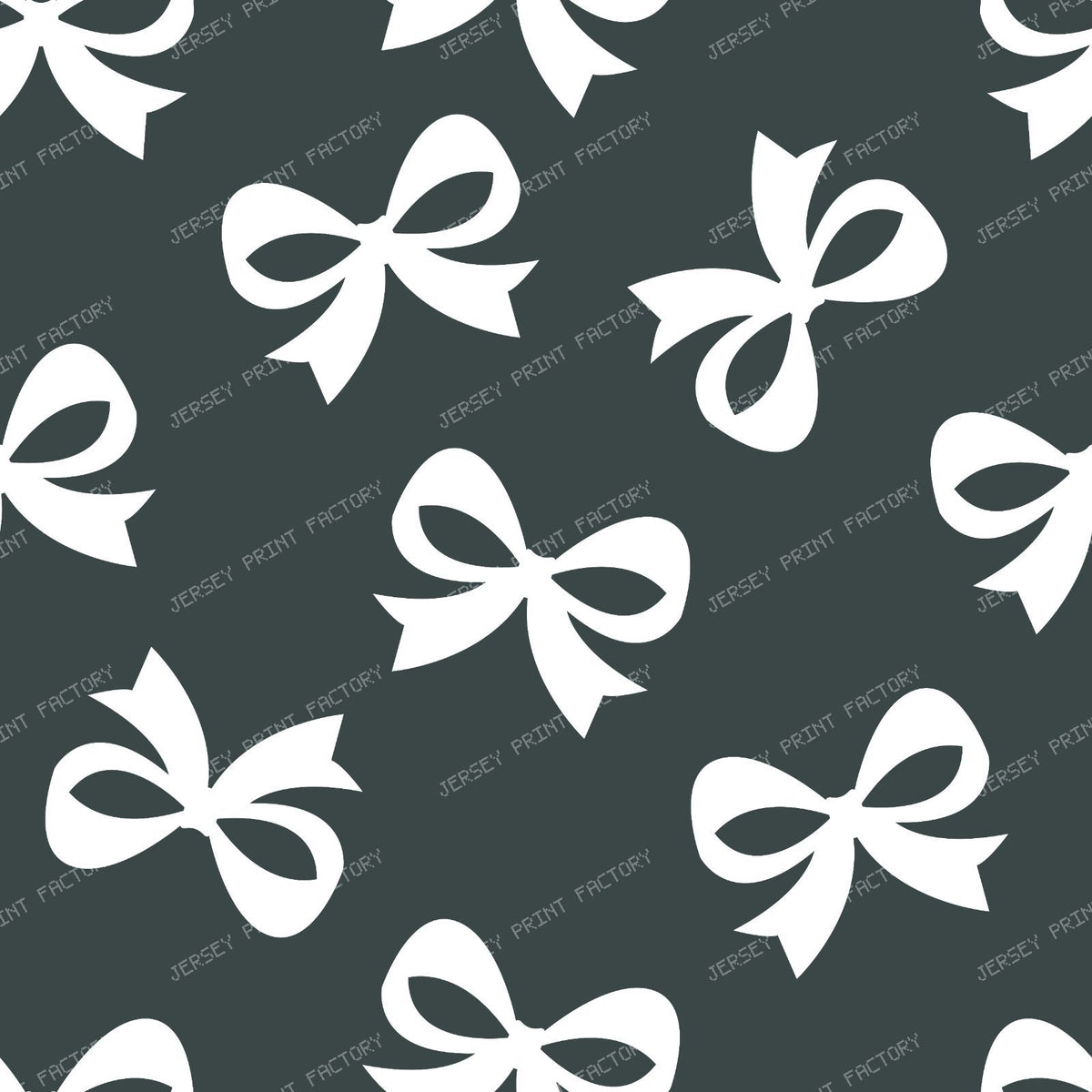 Bow Pattern, Coquette Bow, Ribbon Bow, Cute Bow, White Bow, Black — Gray 4