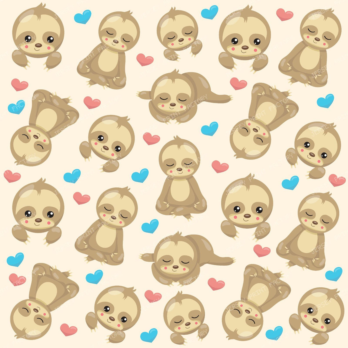 Pattern Of Sloths, Cute Sloths, Hearts