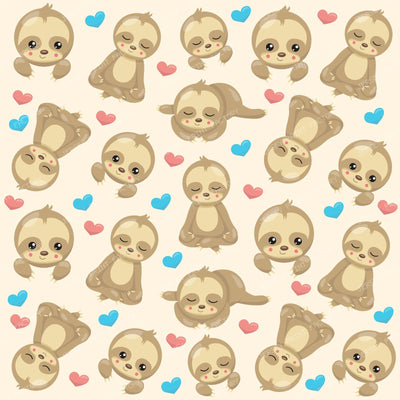 Pattern Of Sloths, Cute Sloths, Hearts