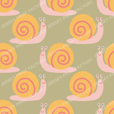 Cute Snail pattern for Baby Nursery and Kids Room. Green