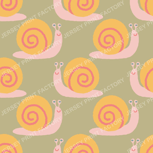 Cute Snail pattern for Baby Nursery and Kids Room. Green
