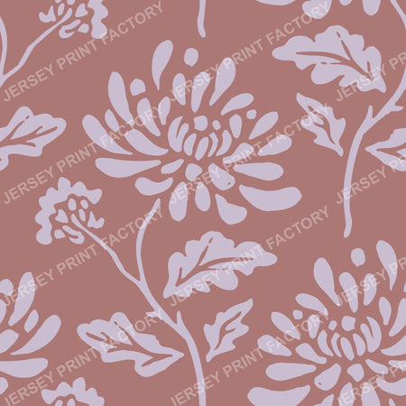Block Print Ethnic Floral Boho Pattern in Asian Style. Mauve color