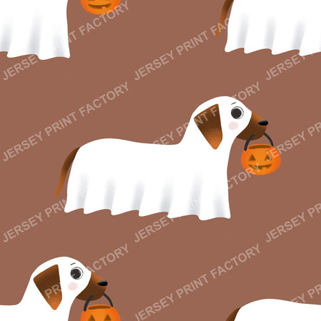 Trick Or Treat Dachshund Dog Halloweenie – Ghost Dog On Brown
