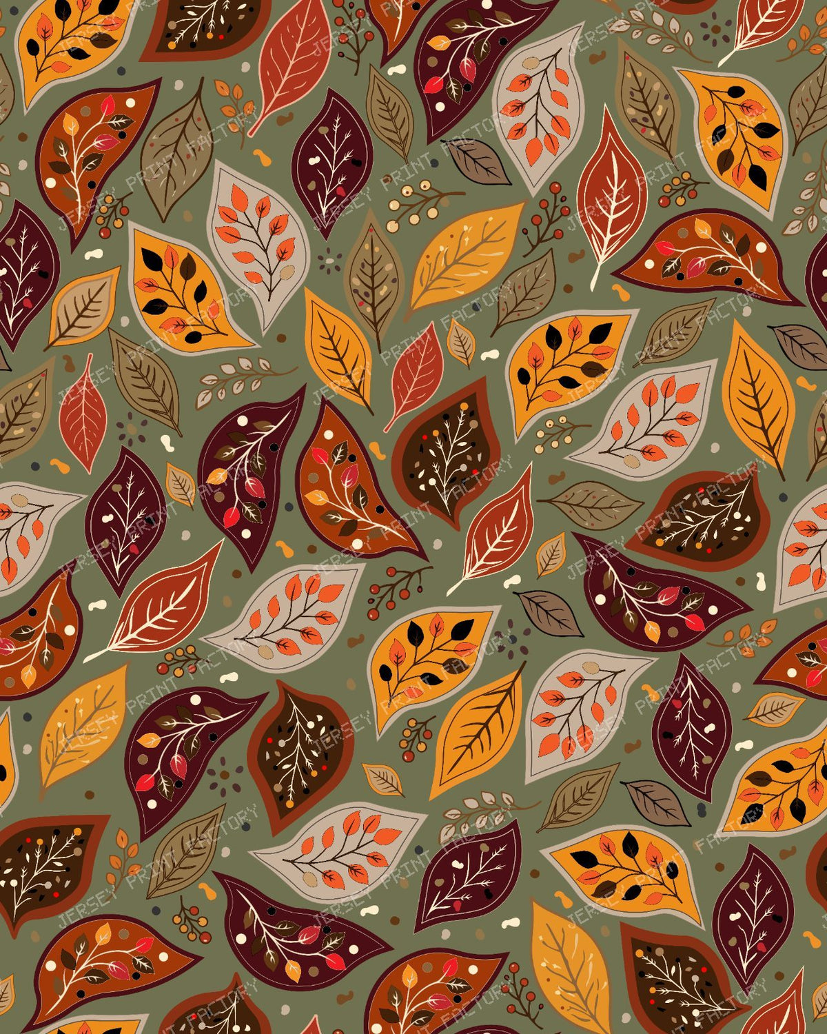 Autumn Botanical Leaves Pattern