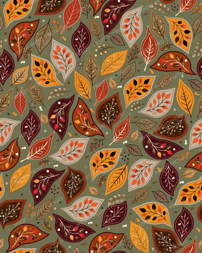 Autumn Botanical Leaves Pattern