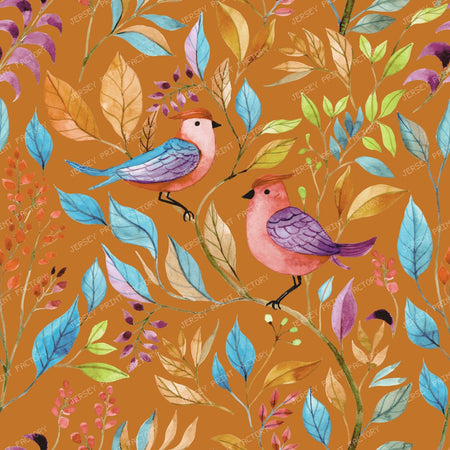 2026 PJP 100 — 62 A rainbow inspired folk art bird print - Orange