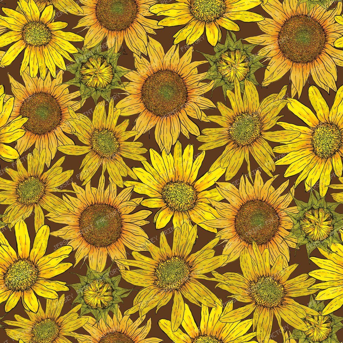 Summer Sunflowers on brown