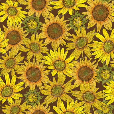 Summer Sunflowers on brown