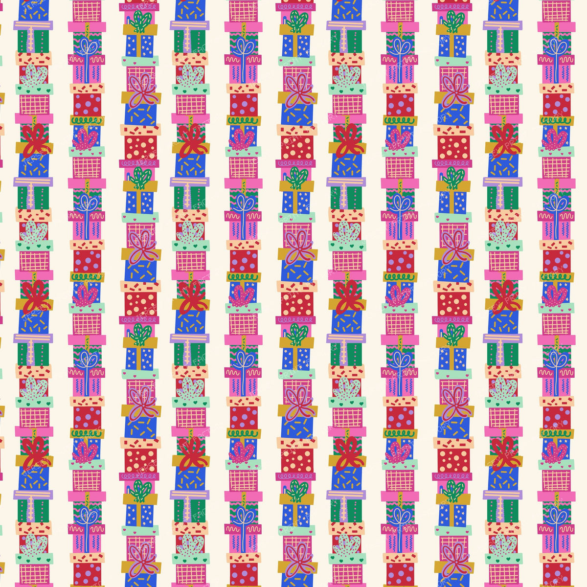 Christmas Gifts on Cream - Playful Maximalist Holiday