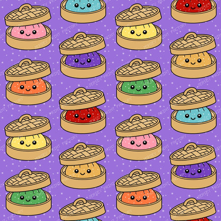 Squishy Bao Bun Steamer Dumplings In Purple