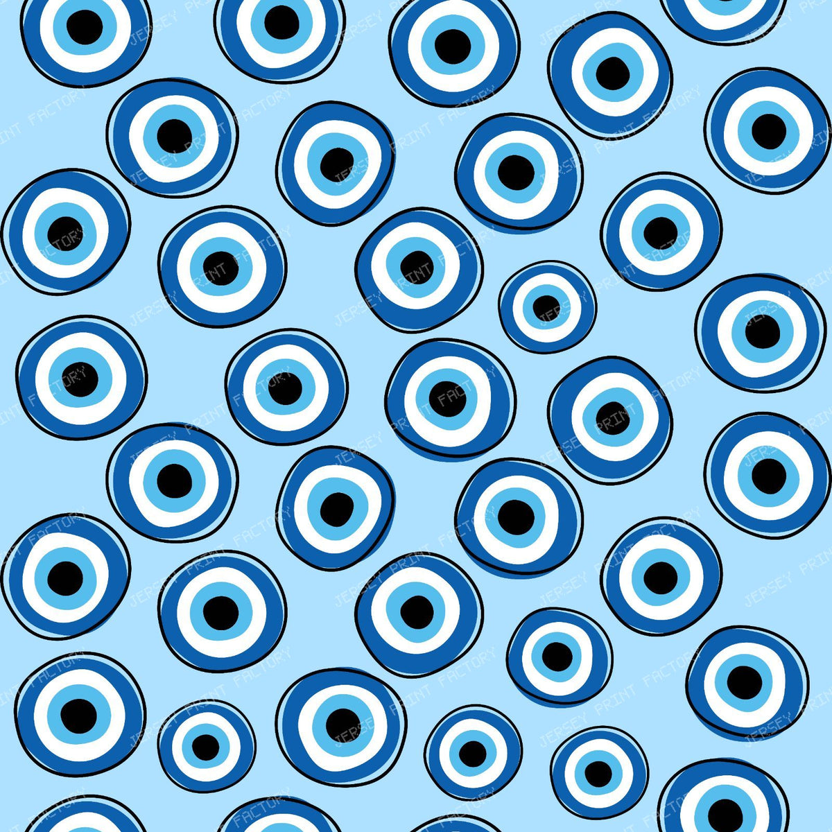 Evil Eye Pattern, Turkish Eye, Nazar Talisman, Mati, Mataki, Hamsa — Blue 7