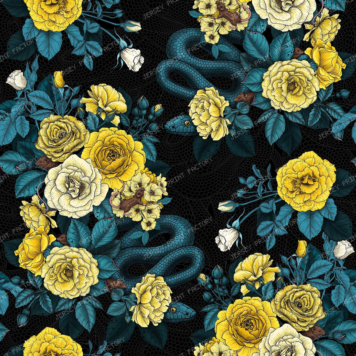 Hidden in the roses — in yellow and blue