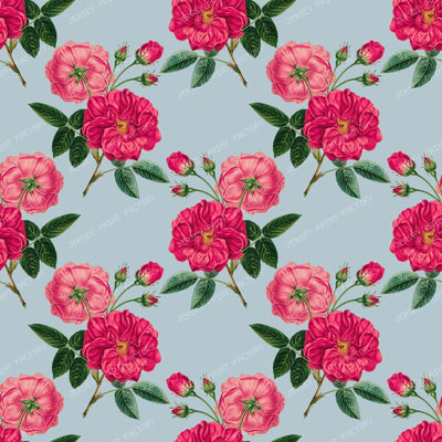 Pink Roses, Pink Flowers, Floral Pattern, Rosebud, Leaves — Pink 3
