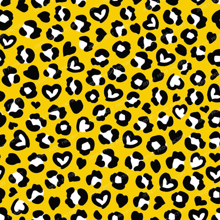Animal Print, Blue Leopard, Cheetah Spots, Hearts — Yellow