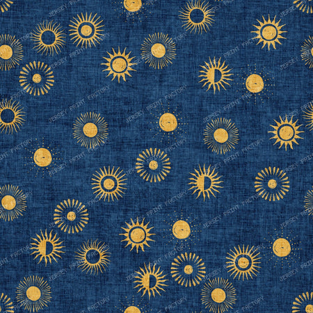 boho solar mustard yellow on indigo