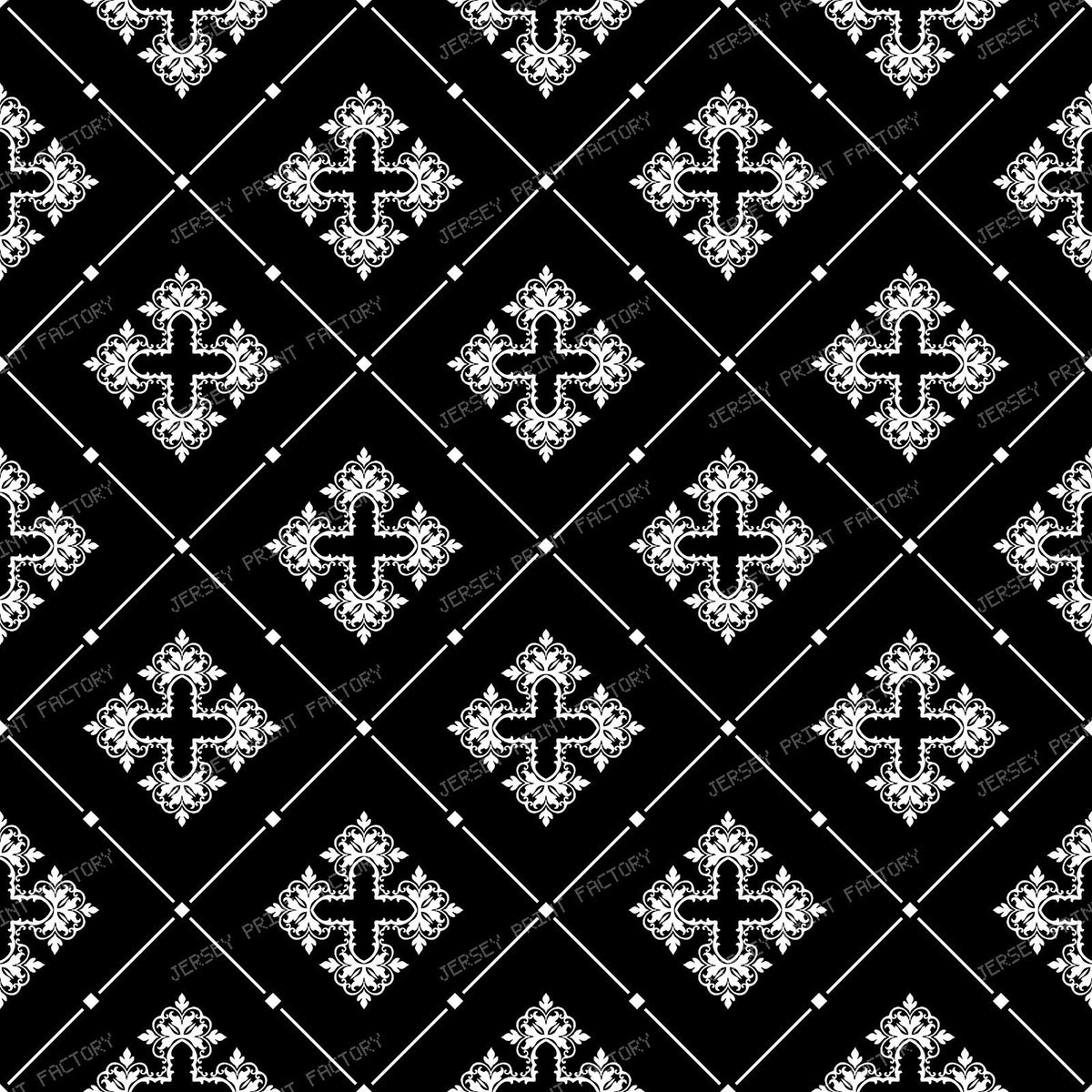 Black And White Damask, French Damask, Baroque Pattern — Black and White 2