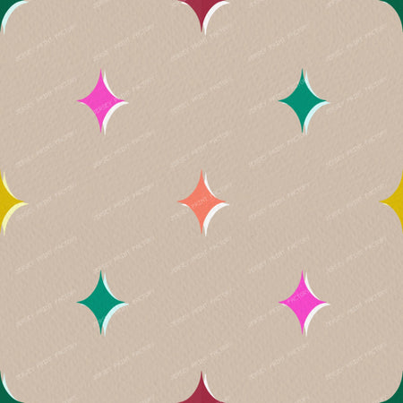 Colourful sparkle stars on Purple — Beige