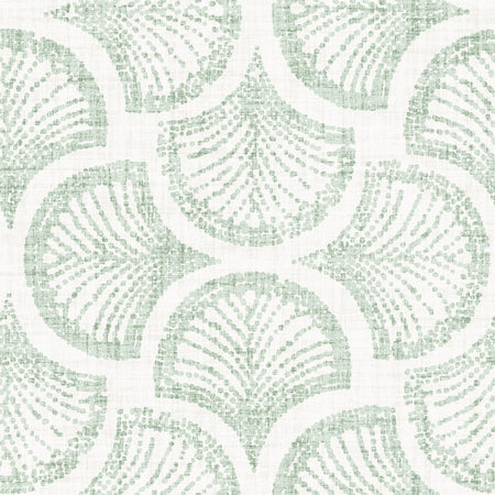Dove Grey Blue Scallop Arch Geometric — Sage Green Block Print Scallop Fan