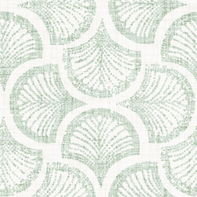 Dove Grey Blue Scallop Arch Geometric — Sage Green Block Print Scallop Fan
