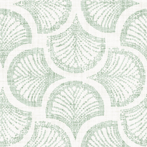 Dove Grey Blue Scallop Arch Geometric — Sage Green Block Print Scallop Fan