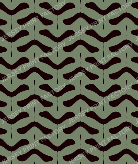 Abstract Samara Seeds - Black on Sage Green