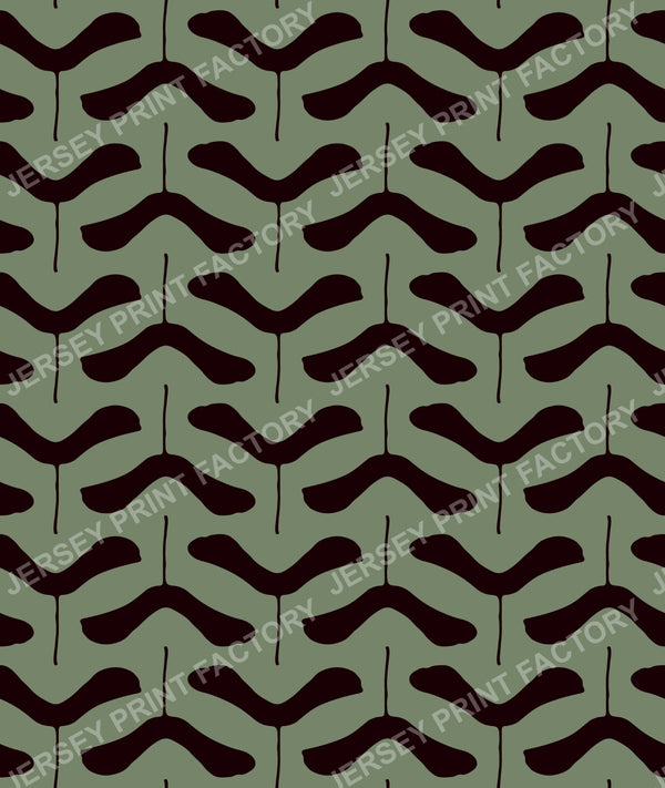Abstract Samara Seeds - Black on Sage Green