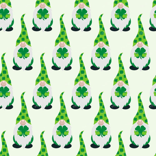 Pattern Of Gnomes, Saint Patrick's Day Gnomes, Clovers