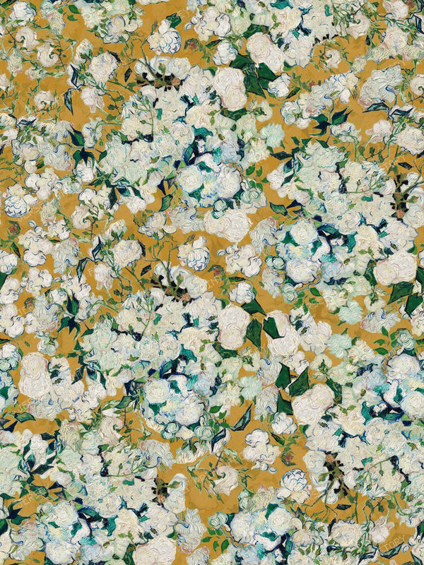 Vincent van Gogh Original Roses - Post Impressionist Museum Masterpiece - Turquoise — Gold