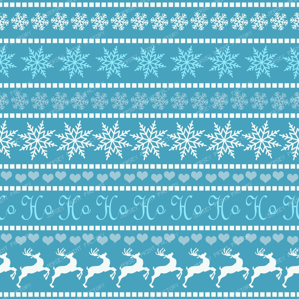 Ugly Christmas Sweater, Snowflakes, Hearts, Reindeer, Blue