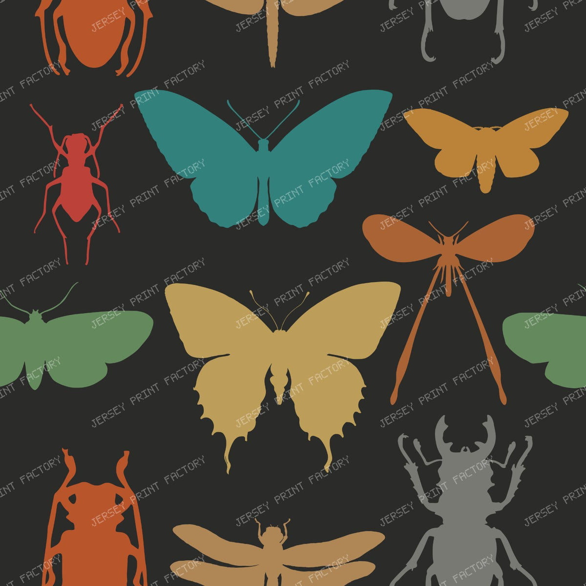 Pattern Of Insects, Butterfly, Moth, Dragonfly, Stag Beetle