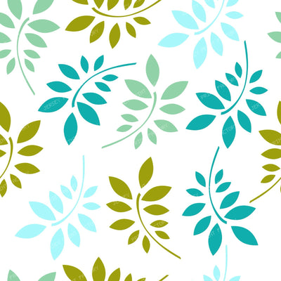 Blue Leaves, Green Leaves, Boho, Leaf Pattern