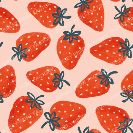 Red Strawberries Hand Drawn Fruit