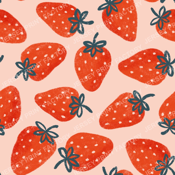 Red Strawberries Hand Drawn Fruit