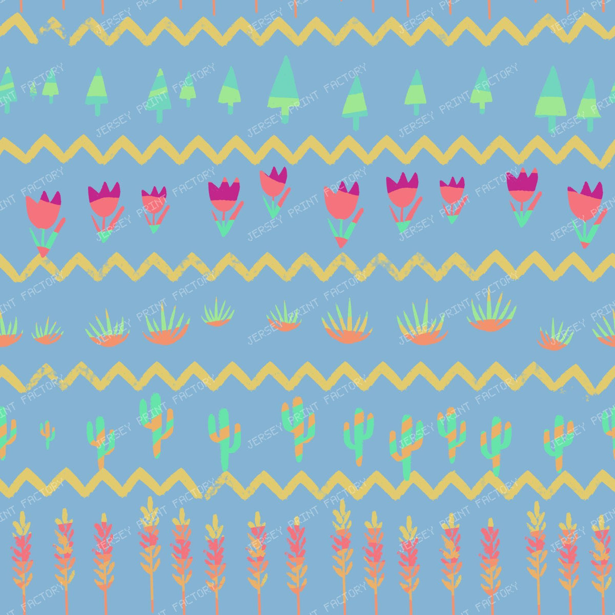 Desert Garden Boho – Teal — Periwinkle