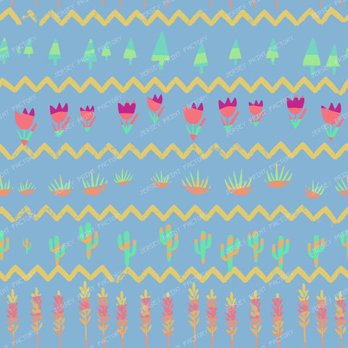 Desert Garden Boho – Teal — Periwinkle