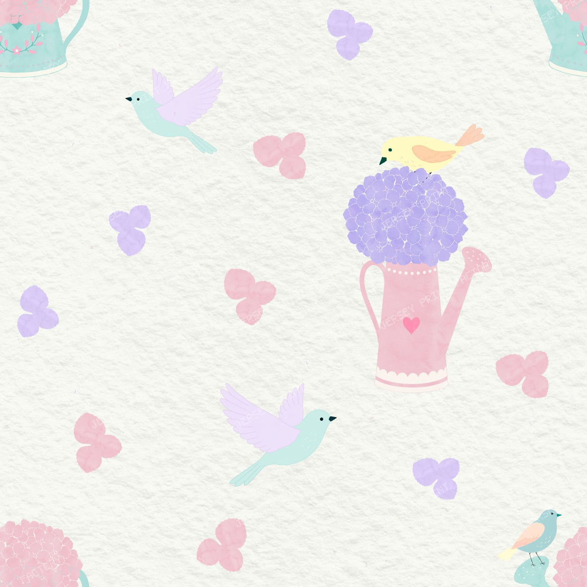 Watercolor Garden & Birds