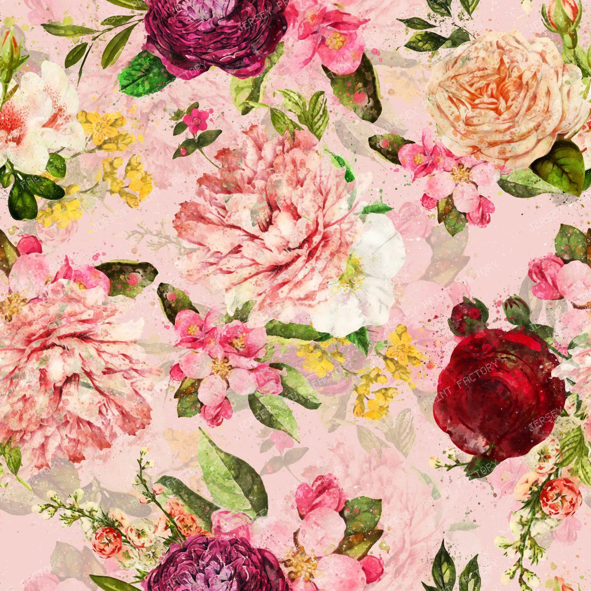 Romantic Heritage Rose Garden with Grandmillennial Vintage Maximalist Charm-Blush