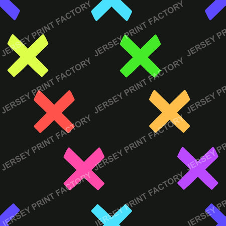 Rainbow crosses On Black Bold Halloween Blender Pattern