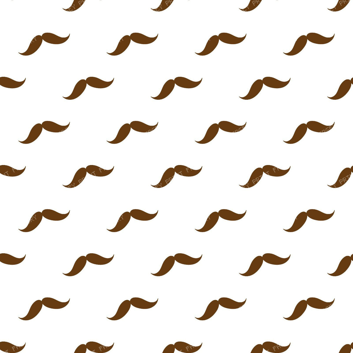 Mustache Pattern, Curly Mustache, Black and White — Brown 1
