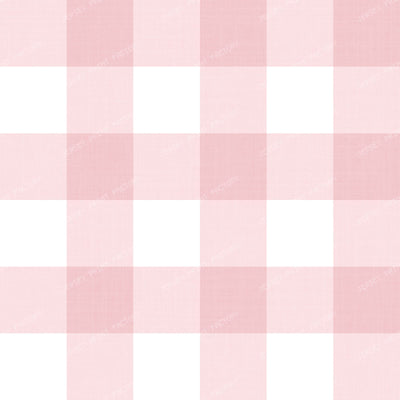 Gingham Check Linen Look - Classic Country Cottage - Pink Rose