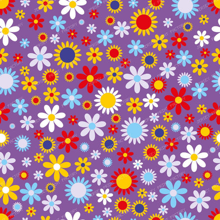 Colorful Flowers, Retro Flowers, Floral Pattern — Colorful 10