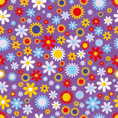Colorful Flowers, Retro Flowers, Floral Pattern — Colorful 10