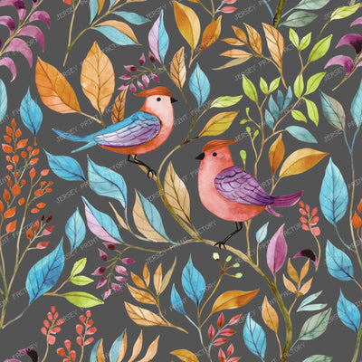 Tufted Titmouse Pastel Rainbow Birds Folk Black