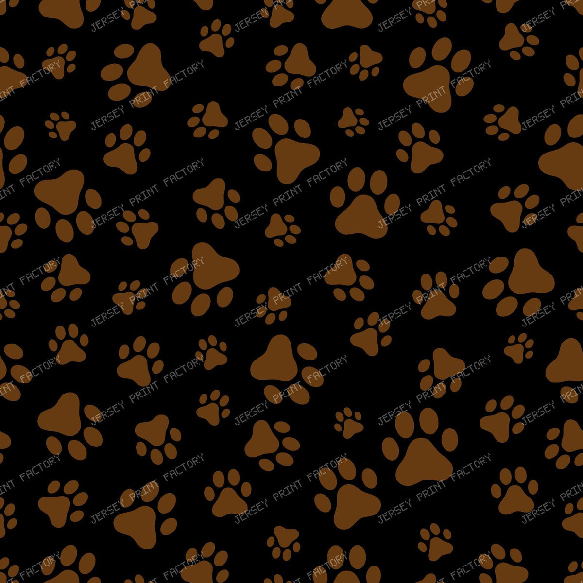 Pattern Of Paws, Dog Paws, Black and White — Brown 3