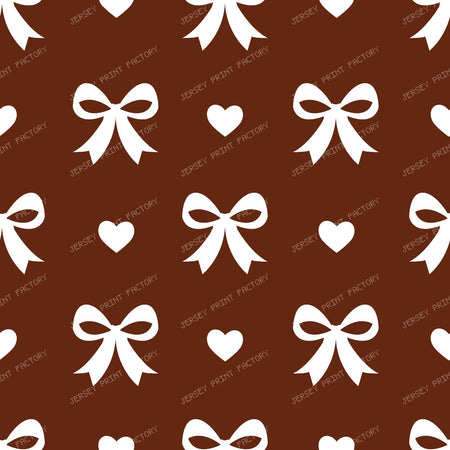 Bow Pattern, Coquette Bow, Ribbon, Cute Bow, White Bow, Hearts, Black — Brown 3