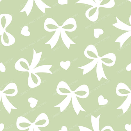 Bow Pattern, Coquette Bow, Ribbon, Cute Bow, White Bow, Hearts, Black — Green 1
