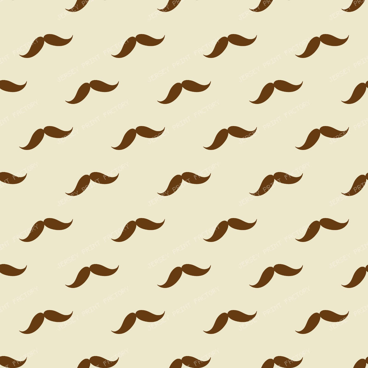 Mustache Pattern, Curly Mustache, Black and White — Brown 3